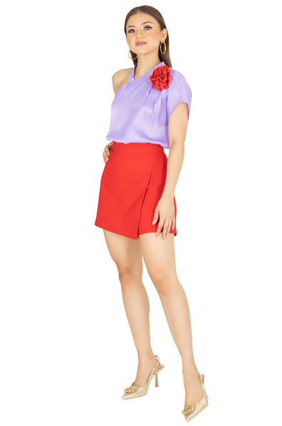 Falda short roja hot sale