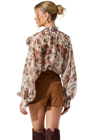 Blusa Café Floral Cassie
