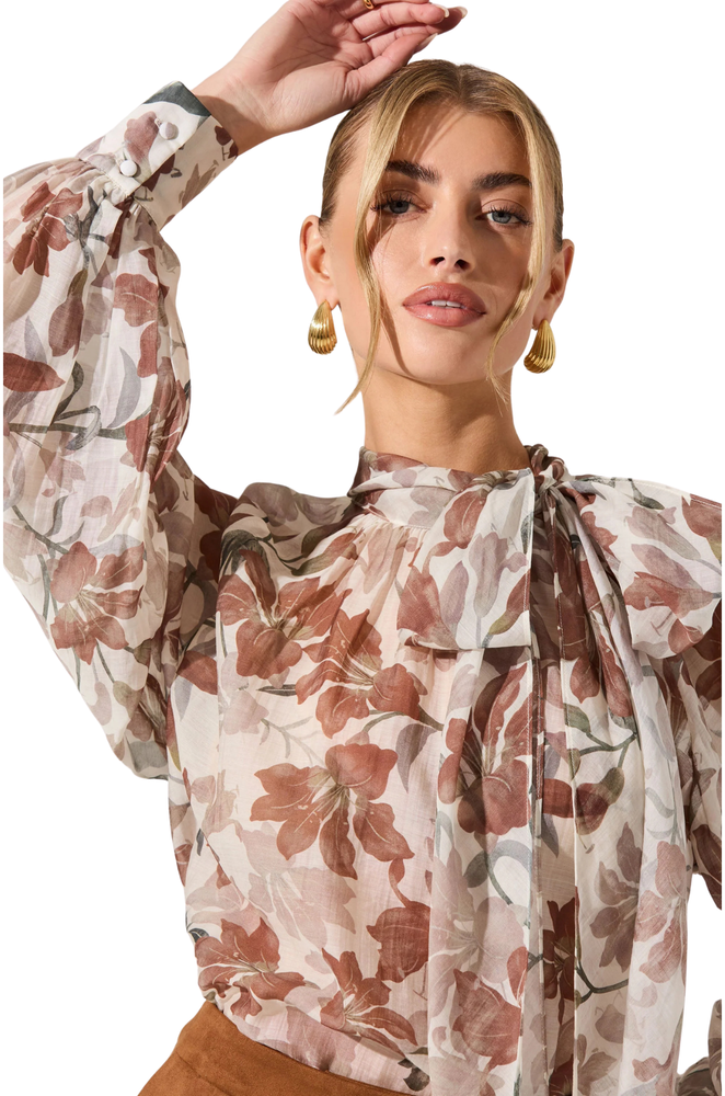 Blusa Café Floral Cassie