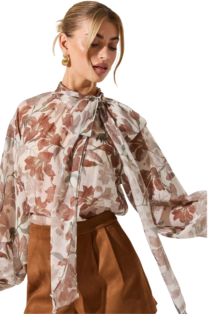 Blusa Café Floral Cassie
