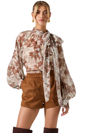Blusa Café Floral Cassie