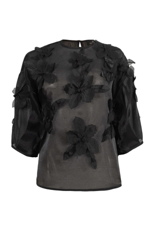 Blusa Negra Floral Gabriella