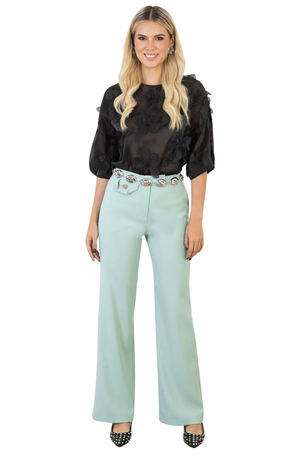 Blusa Negra Floral Gabriella