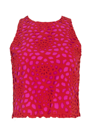Blusa Roja Encaje Desiree