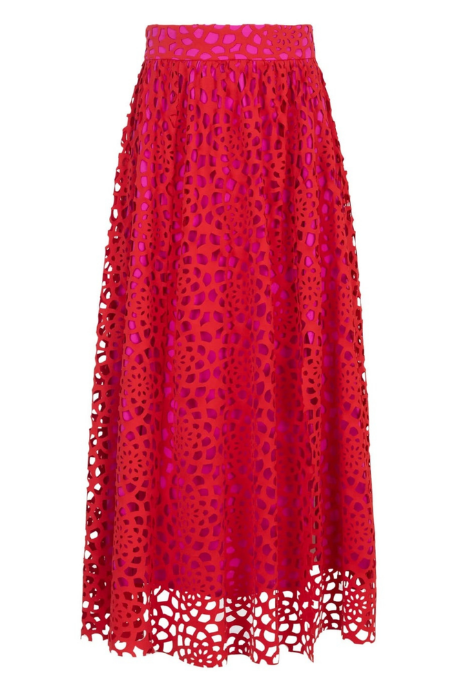 Falda Roja Encaje Desiree