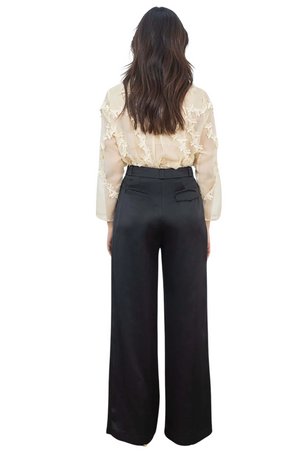 Pantalón Negro Satin Reina