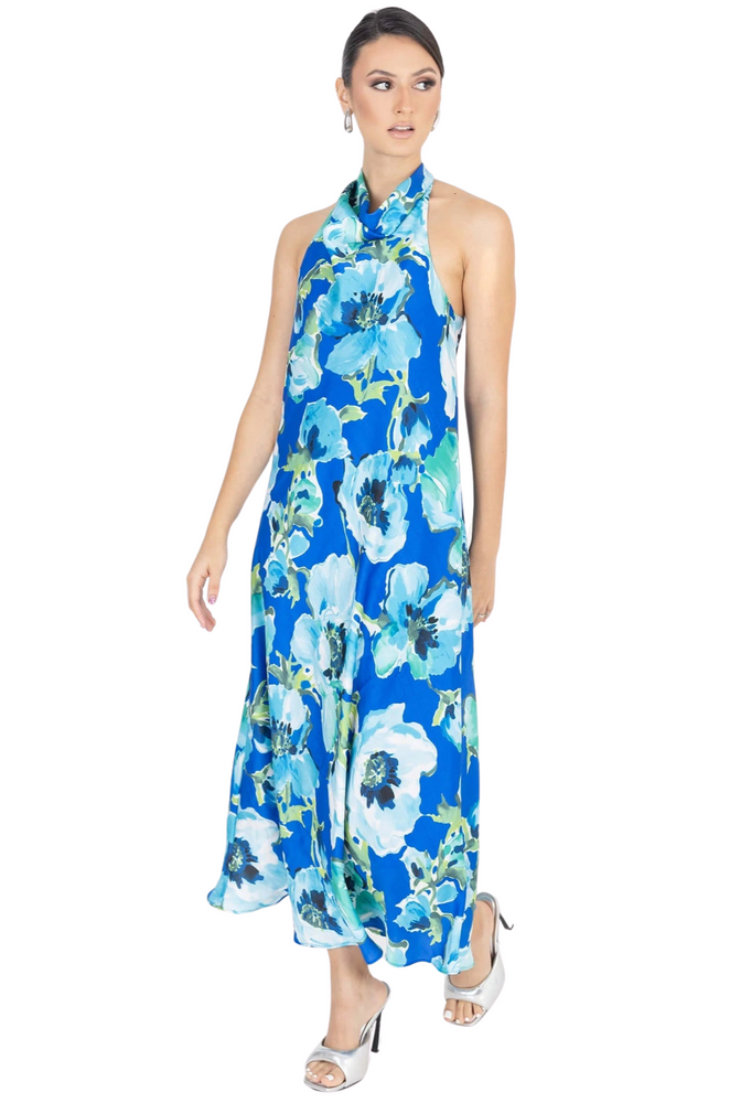 Vestido Azul Est. Cuello H. Ximena