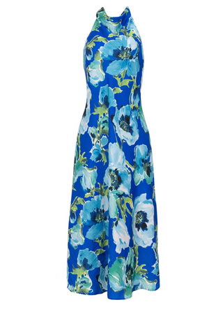 Vestido Azul Est. Cuello H. Ximena