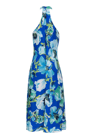 Vestido Azul Est. Cuello H. Ximena