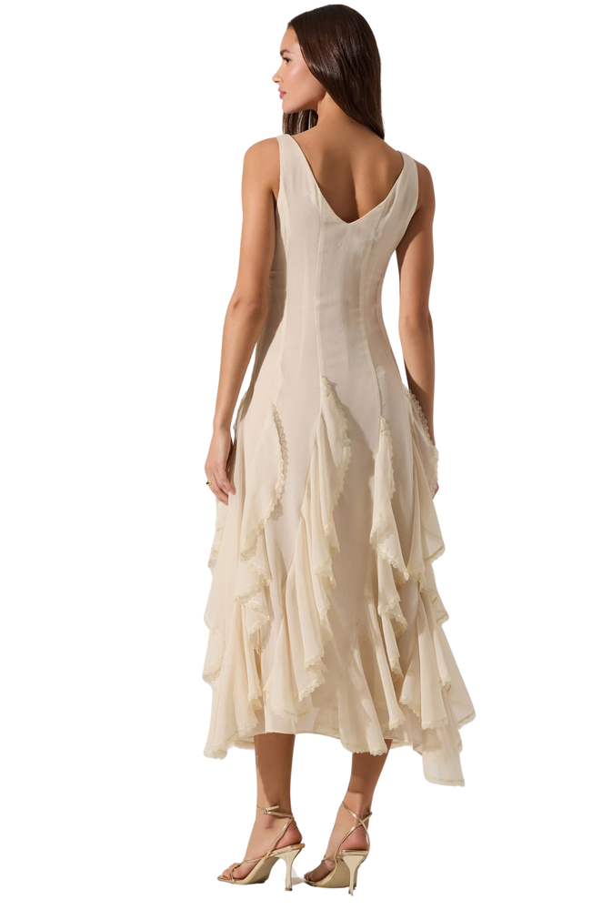 Vestido Crema Midi Pamela