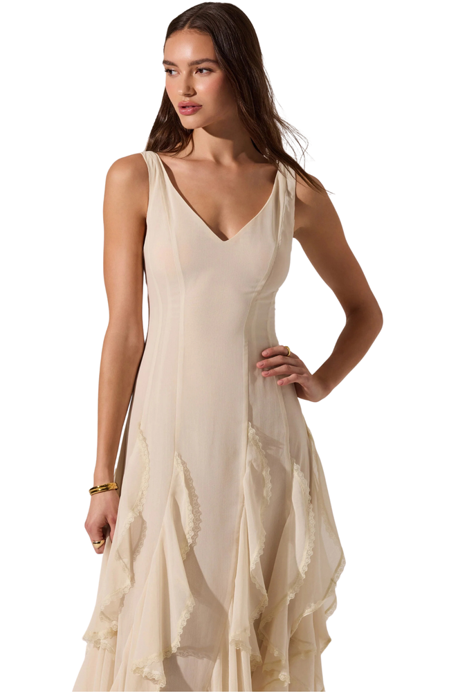 Vestido Crema Midi Pamela