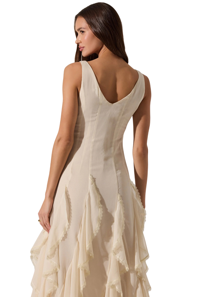 Vestido Crema Midi Pamela