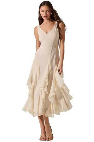Vestido Crema Midi Pamela
