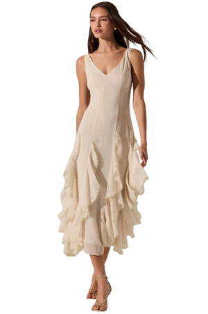 Vestido Crema Midi Pamela