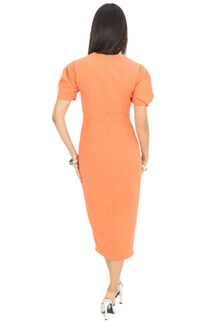 Vestido Naranja Manga C. Balbina