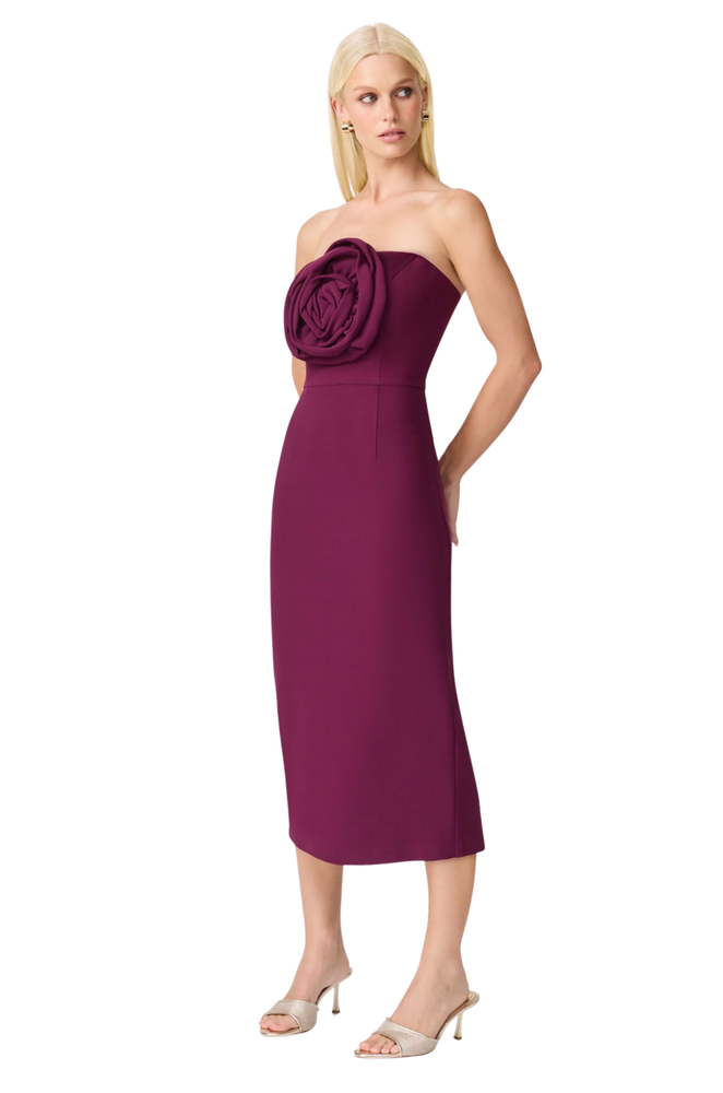 Vestido Vino Flor Fiesta Tanya