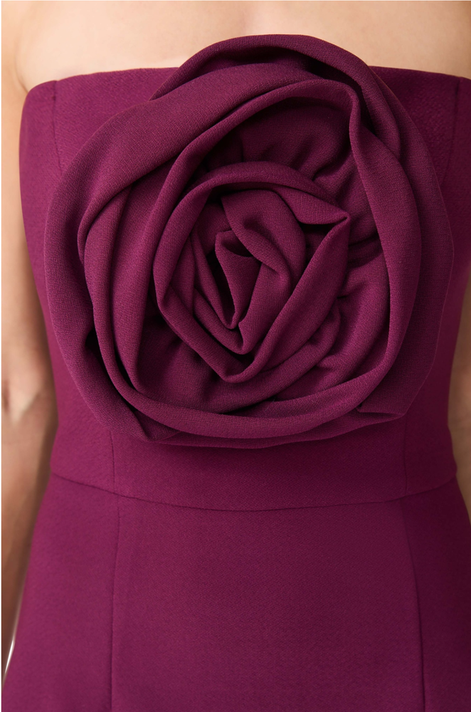 Vestido Vino Flor Fiesta Tanya