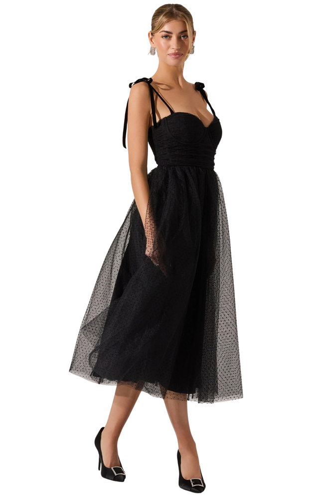 Vestido Negro Midi Karla