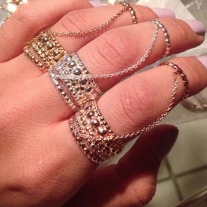 Anillo Caviar Chain Rose Gold