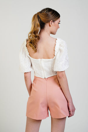 Early On White Crop Top