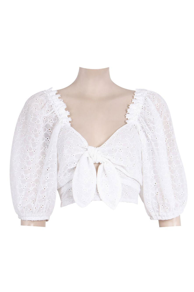 Early On White Crop Top