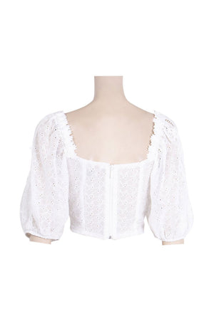 Early On White Crop Top