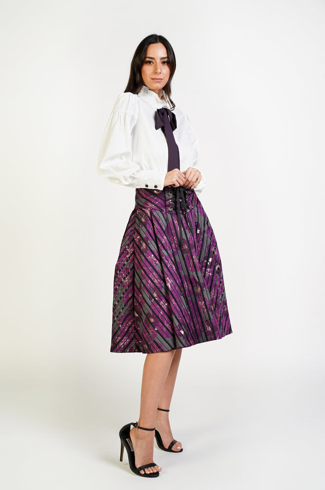 Purple Tie Neck Top