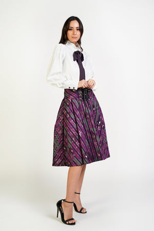 Purple Tie Neck Top