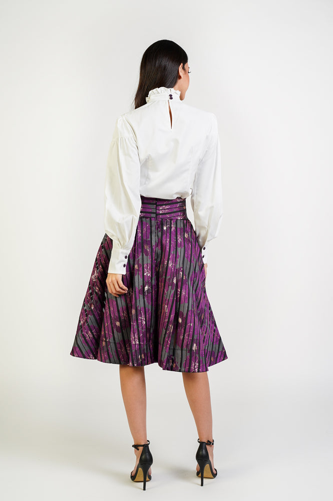 Purple Tie Neck Top
