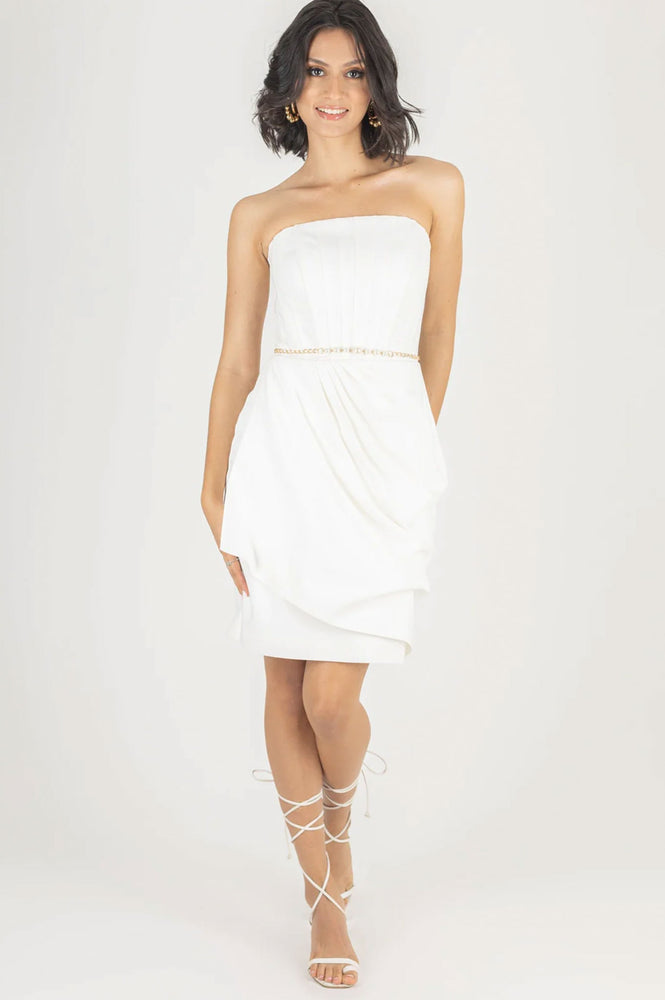 Vestido Blanco Strapless Serena – Blühen - Main Image