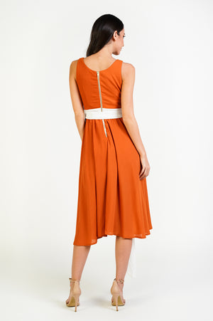 Block Color Midi Dress