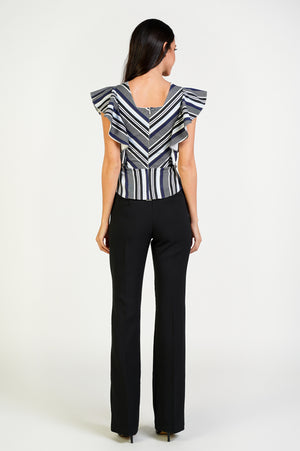 Stripes Ruffle Crop Top